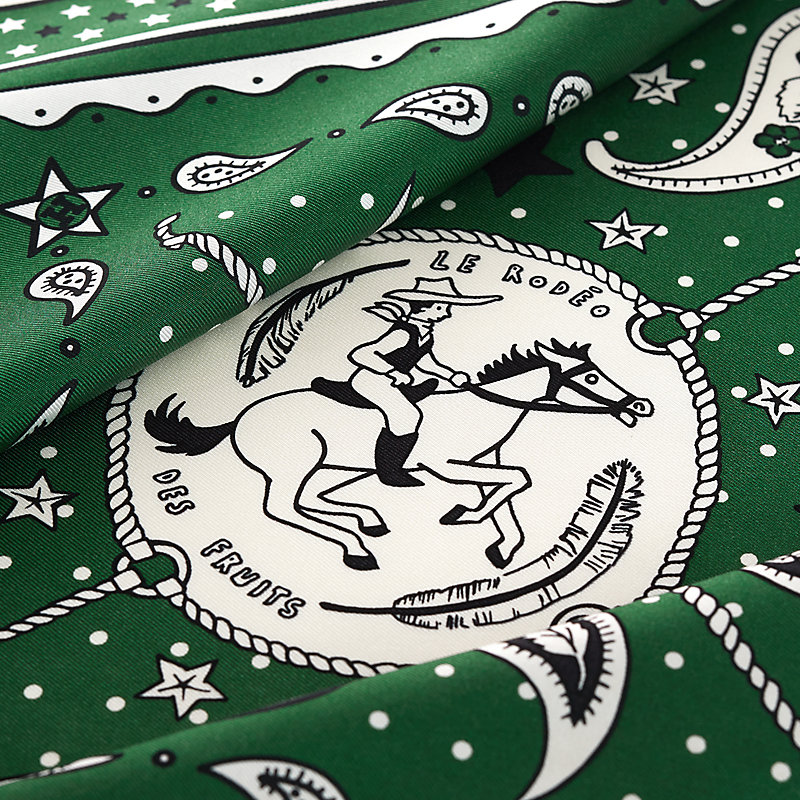 【新品未使用】Hermes エルメス　シルクバンダナ55 ロデオデフルーツ シルクバンダナ 《ロデオ・デ・フルーツ》 - オレンジ | Hermès